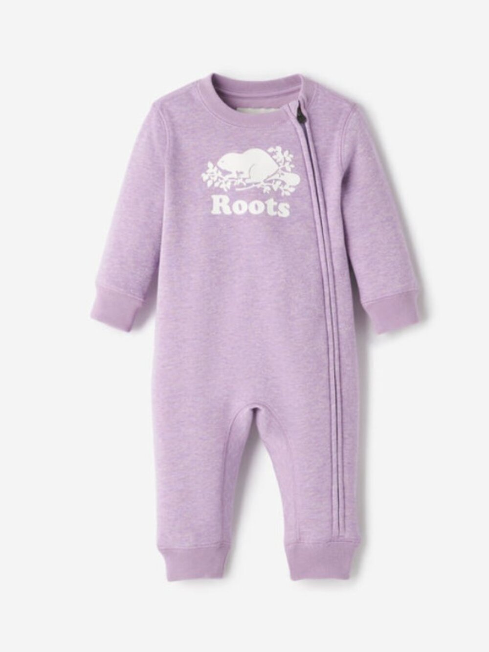💜🦫 Roots Baby Lavender Beaver Romper – 3–6M 🦫💜
